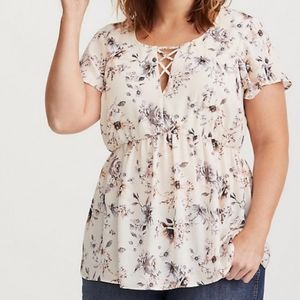 Torrid Baby Doll Floral Top